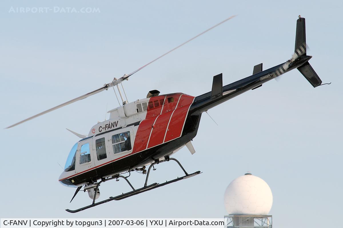 C-FANV, 1981 Bell 206L-1 LongRanger II C/N 45665, Departing from Ramp III.