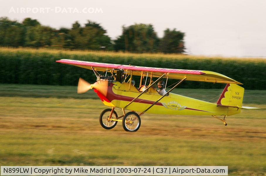 N899LW, 2001 Pietenpol Air Camper C/N LW1, Touching down Brodhead at sunset