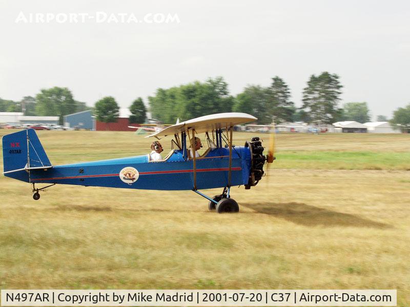N497AR, 1999 Pietenpol Air Camper C/N LCF2, Take off roll at Brodhead
