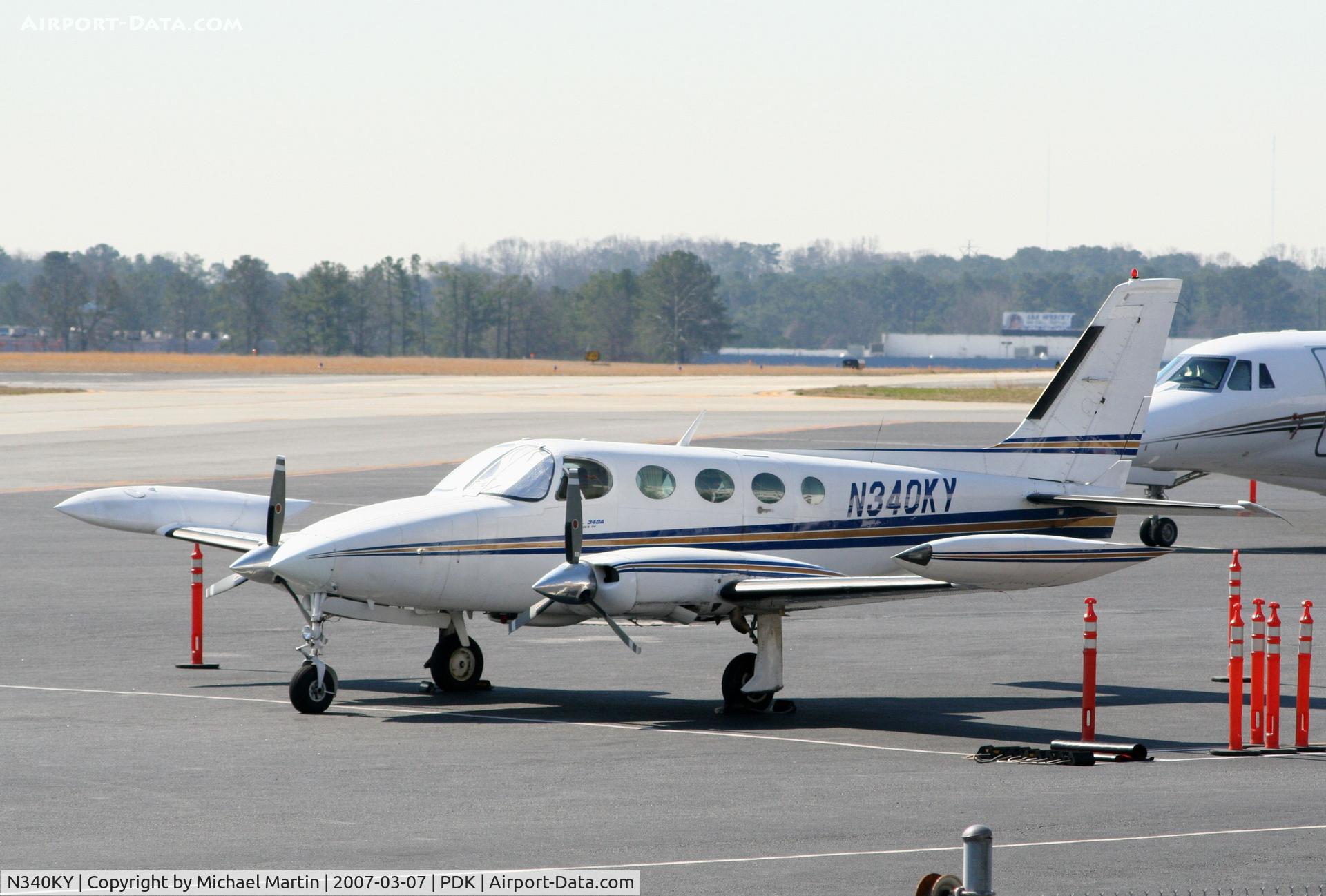 N340KY, 1978 Cessna 340A C/N 340A0622, Tied down @ Mercury Air Center