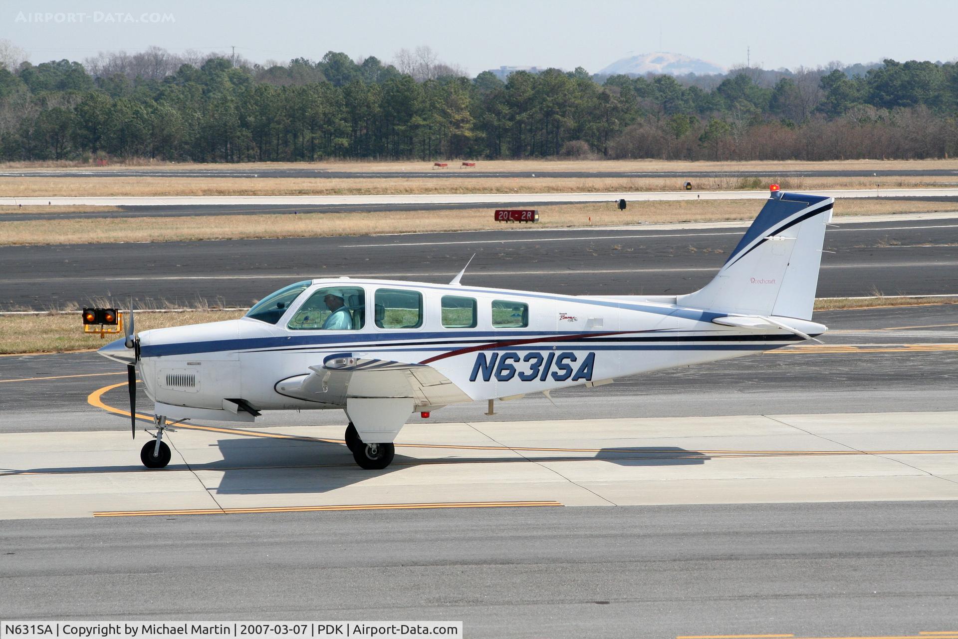 N631SA, 1999 Raytheon Aircraft Company A36 Bonanza C/N E-3231, Taxing to Runway 20R