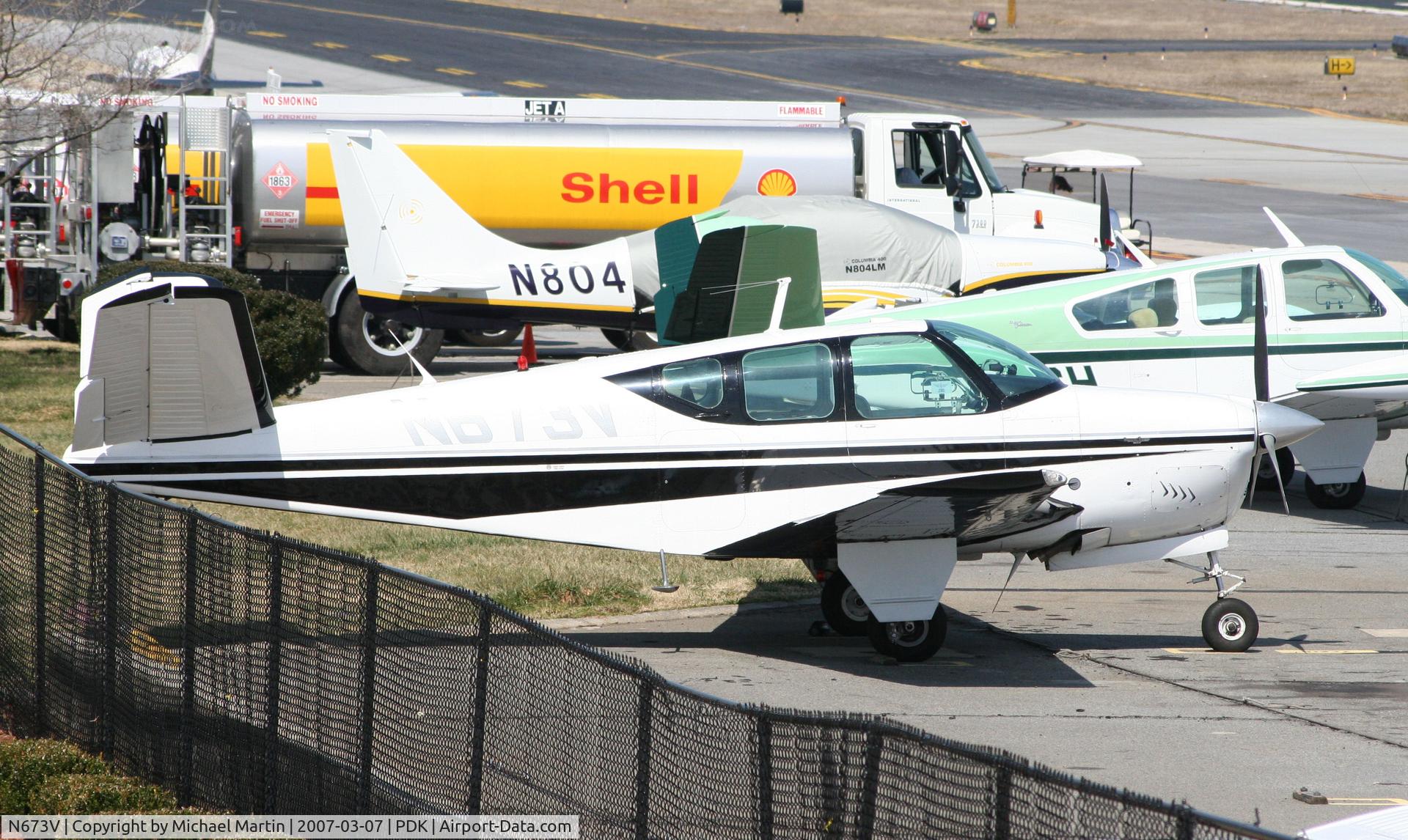 N673V, 1960 Beech M35 Bonanza C/N D-6273, Tied down @ Epps Air Service