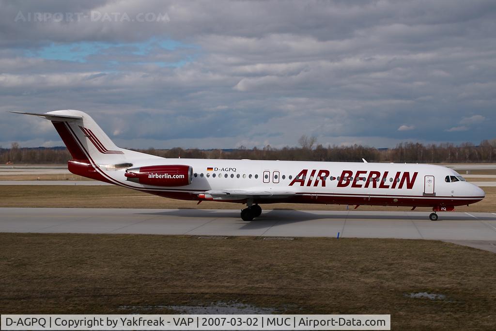 D-AGPQ, 1991 Fokker 100 (F-28-0100) C/N 11338, Air Berlin Fokker 100