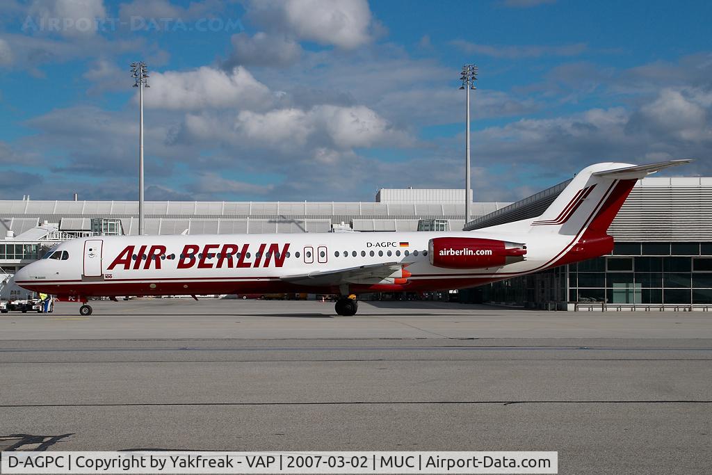 D-AGPC, 1989 Fokker 100 (F-28-0100) C/N 11280, Air Berlin Fokker 100