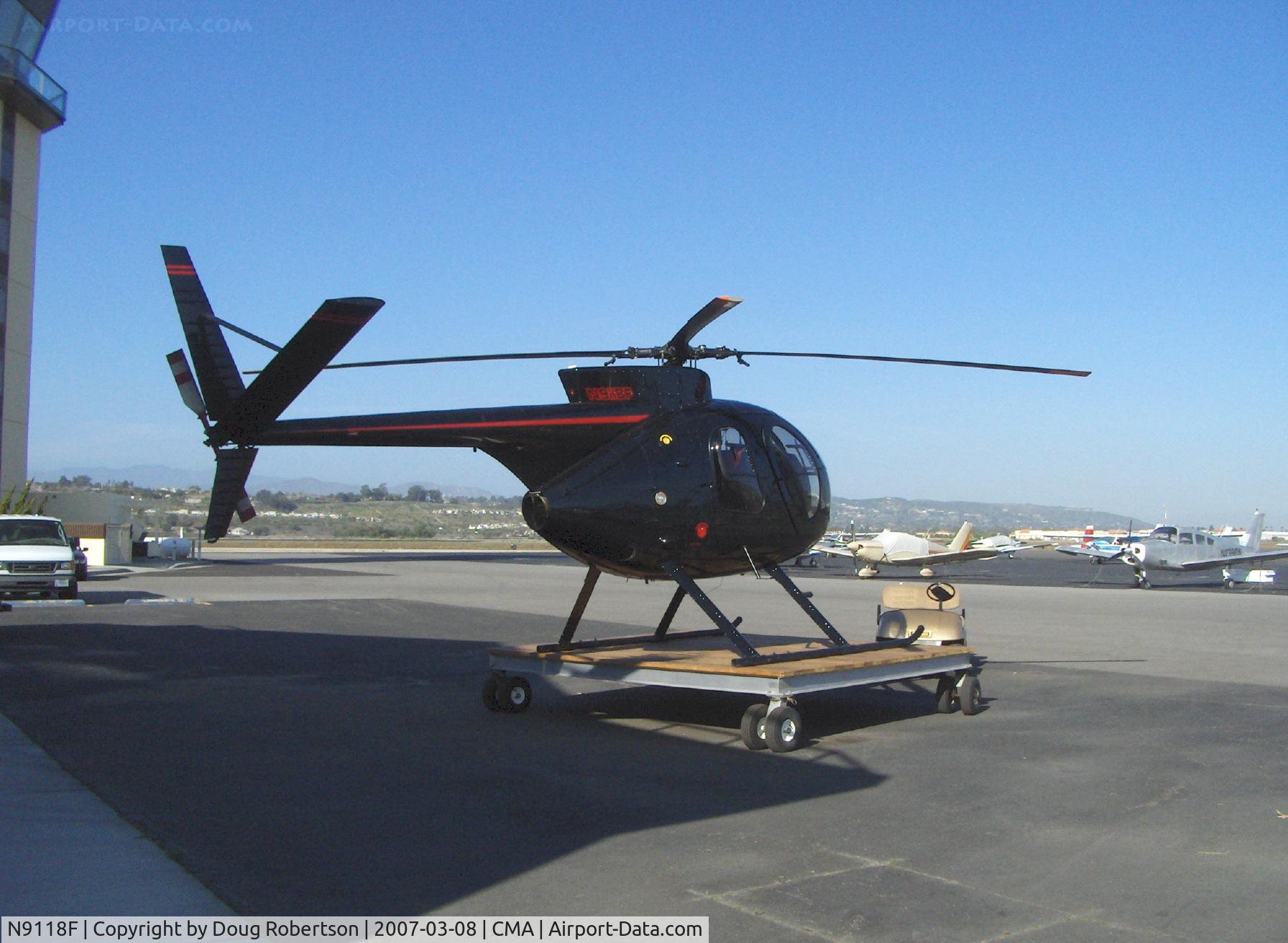 N9118F, 1972 Hughes 369HS C/N 720397S, 1972 Hughes 369HS, Allison 250 Ser. Turboshaft 400 shp at Orbic's ramp