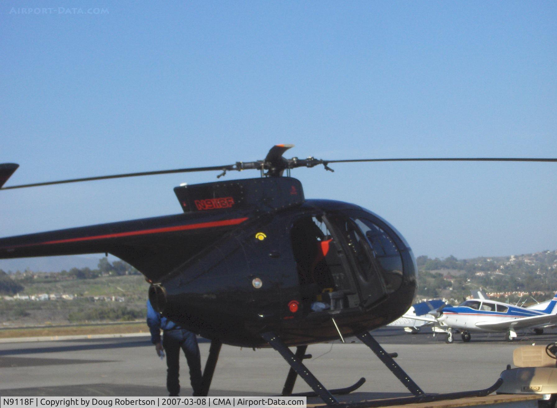 N9118F, 1972 Hughes 369HS C/N 720397S, 1972 Hughes  369HS, Allison 250 Ser. Turboshaft 400 shp, at Orbic's ramp