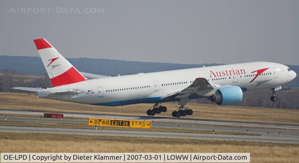 OE-LPD, 2006 Boeing 777-2Z9/ER C/N 35960, Austrian triple seven taking off at RWY16