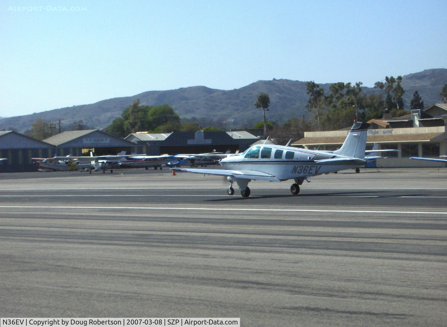 N36EV, 1979 Beech A36 Bonanza 36 C/N E-1469, 1979 Beech A36 BONANZA, Continental IO-520 285 Hp, landing Rwy 22