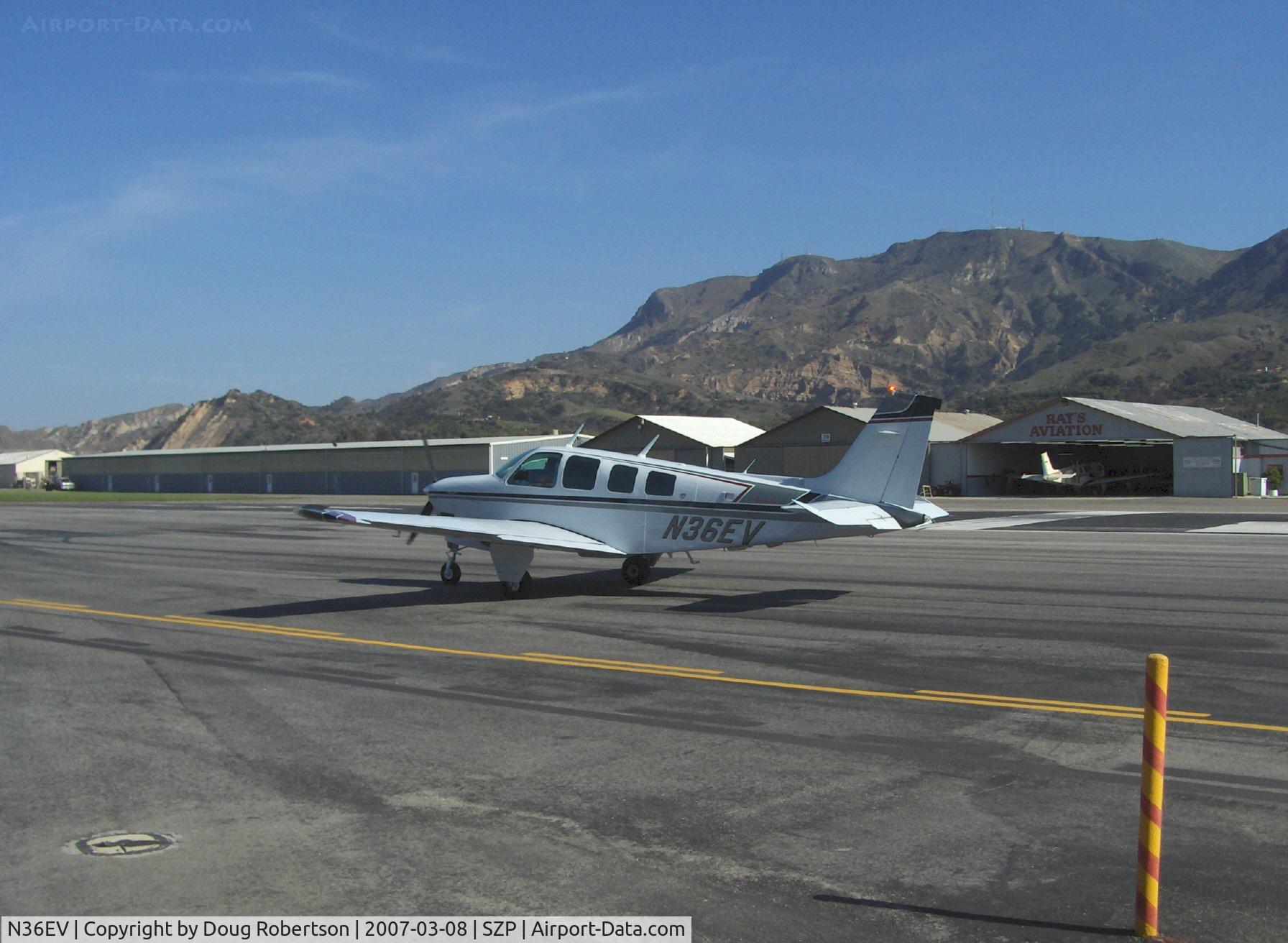 N36EV, 1979 Beech A36 Bonanza 36 C/N E-1469, 1979 Beech A36 BONANZA, Continental IO-520 285 Hp, taxi to rwy 22