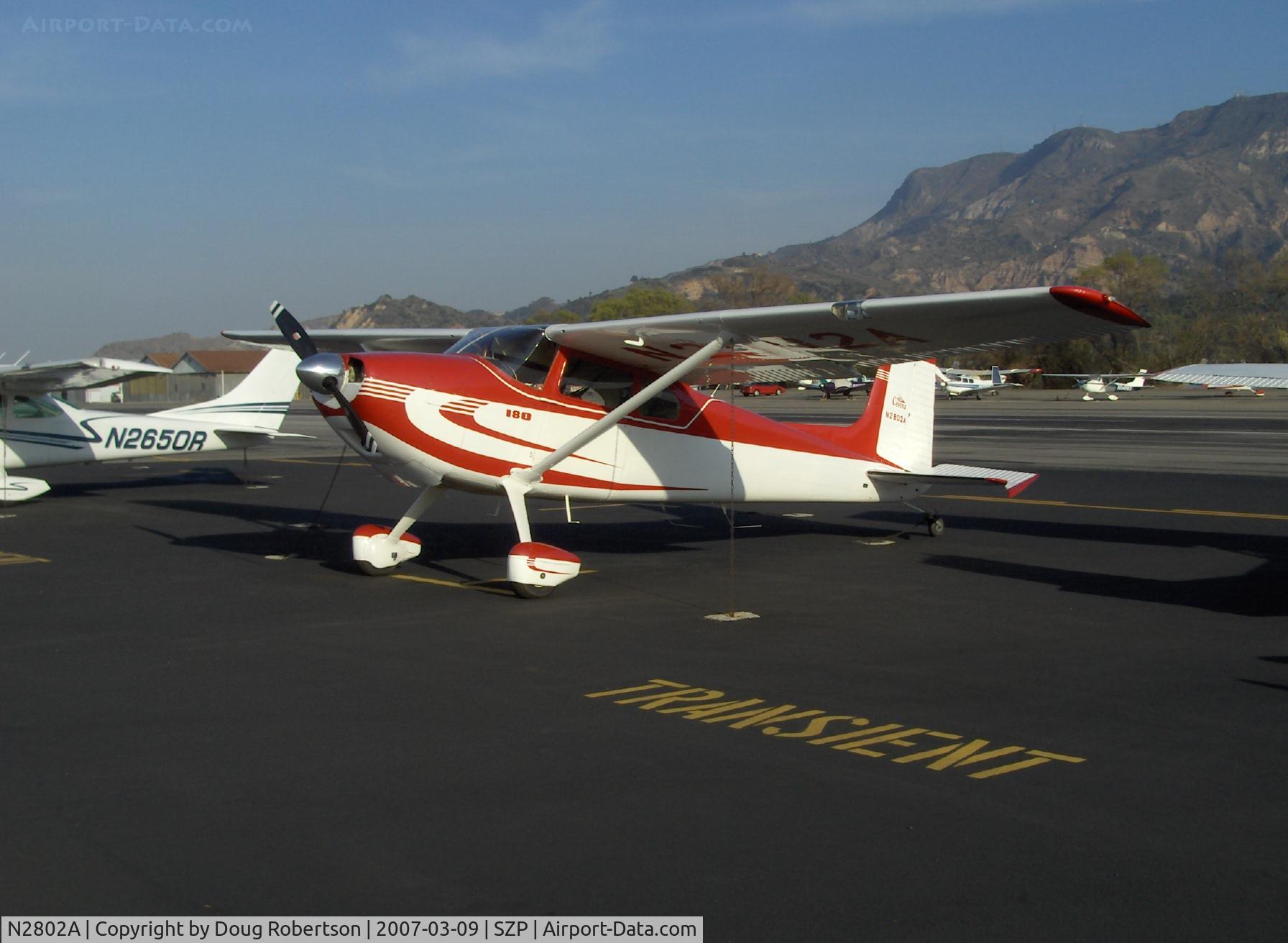 N2802A, 1953 Cessna 180 C/N 30002, 1953 Cessna 180, Continental O-470-A 225 Hp, 1st year of manufacture