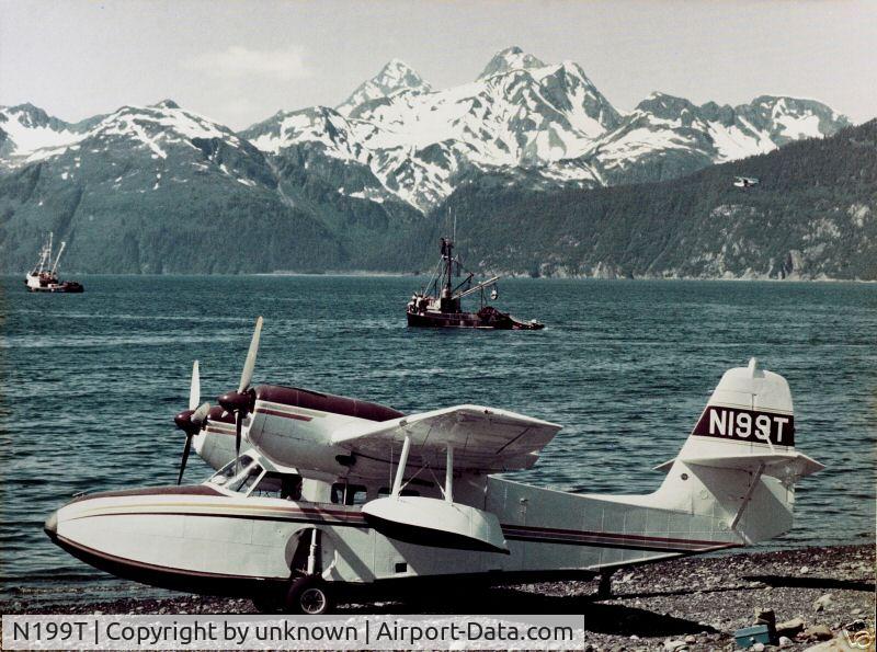 N199T, 1941 Grumman G-44 Widgeon C/N 1213, sitting on shore in Alaska