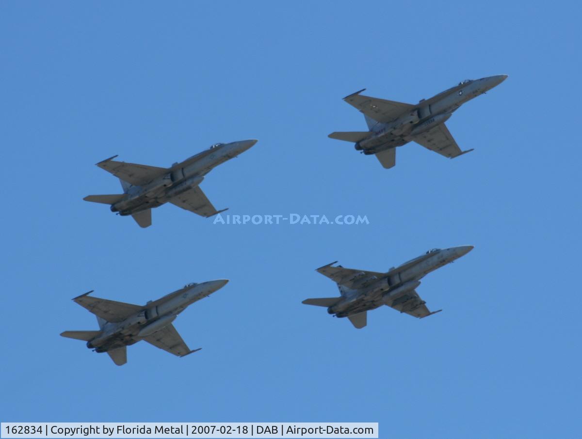 162834, McDonnell Douglas F/A-18A Hornet C/N 0351, F-18s in Formation over the Daytona Busch Race