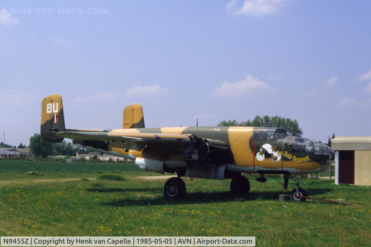 N9455Z, 1944 North American TB-25N Mitchell C/N 108-34535 (44-30210), Big Bad Bonnie without starboard engine at Avignon airport, France