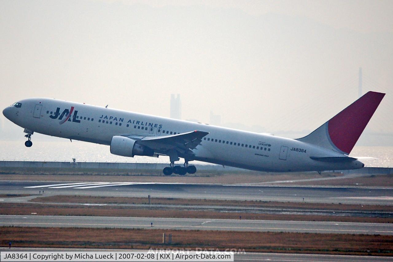 JA8364, Boeing 767-346 C/N 24782, Climbing out of Kansai