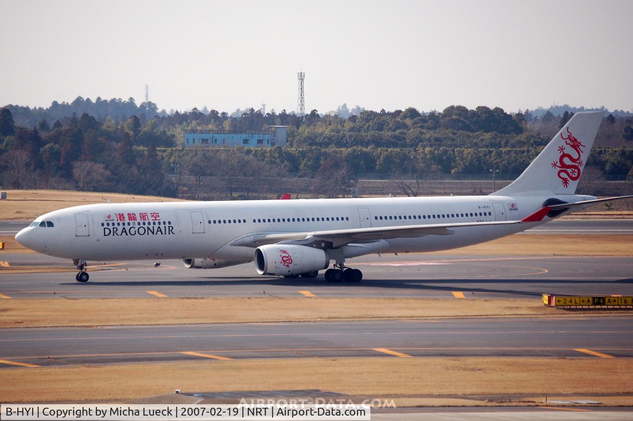 B-HYI, 2002 Airbus A330-343 C/N 479, Just touched down, thrust reversers deployed