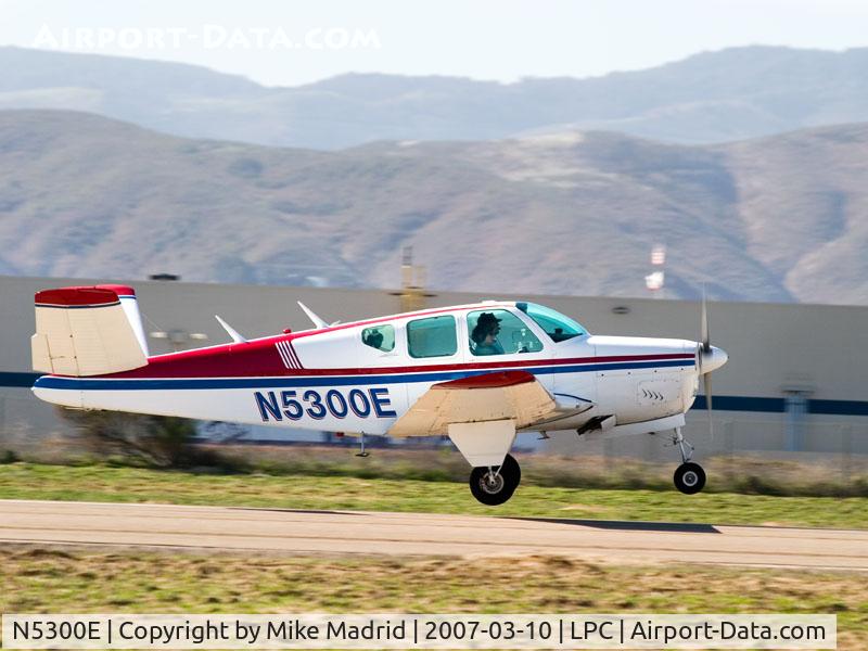 N5300E, 1958 Beech K35 Bonanza C/N D-5765, Take off roll Lompoc