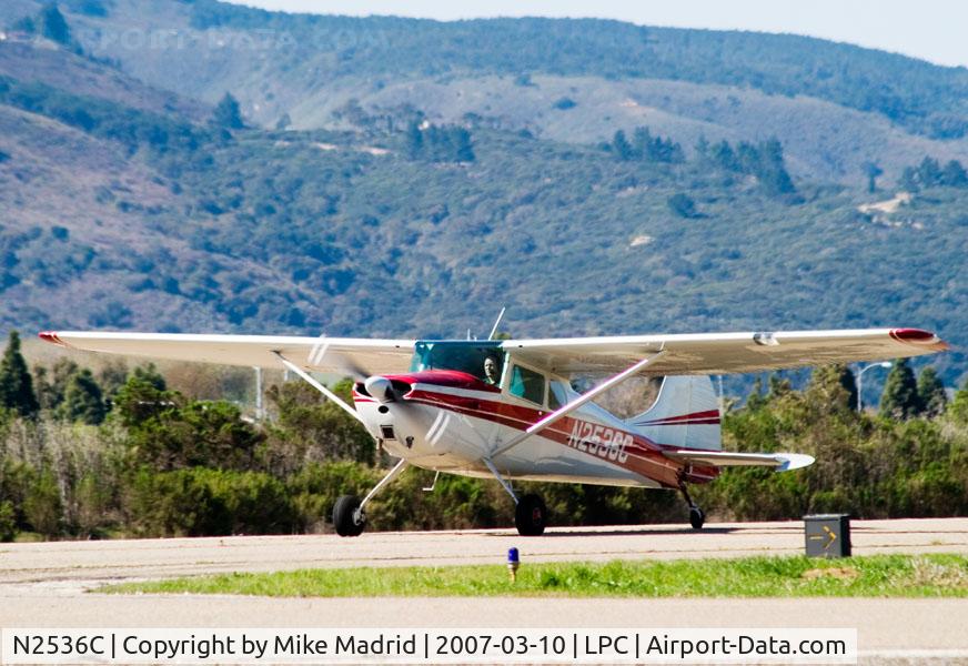 N2536C, 1954 Cessna 170B C/N 26180, Landing Lompoc Airport
