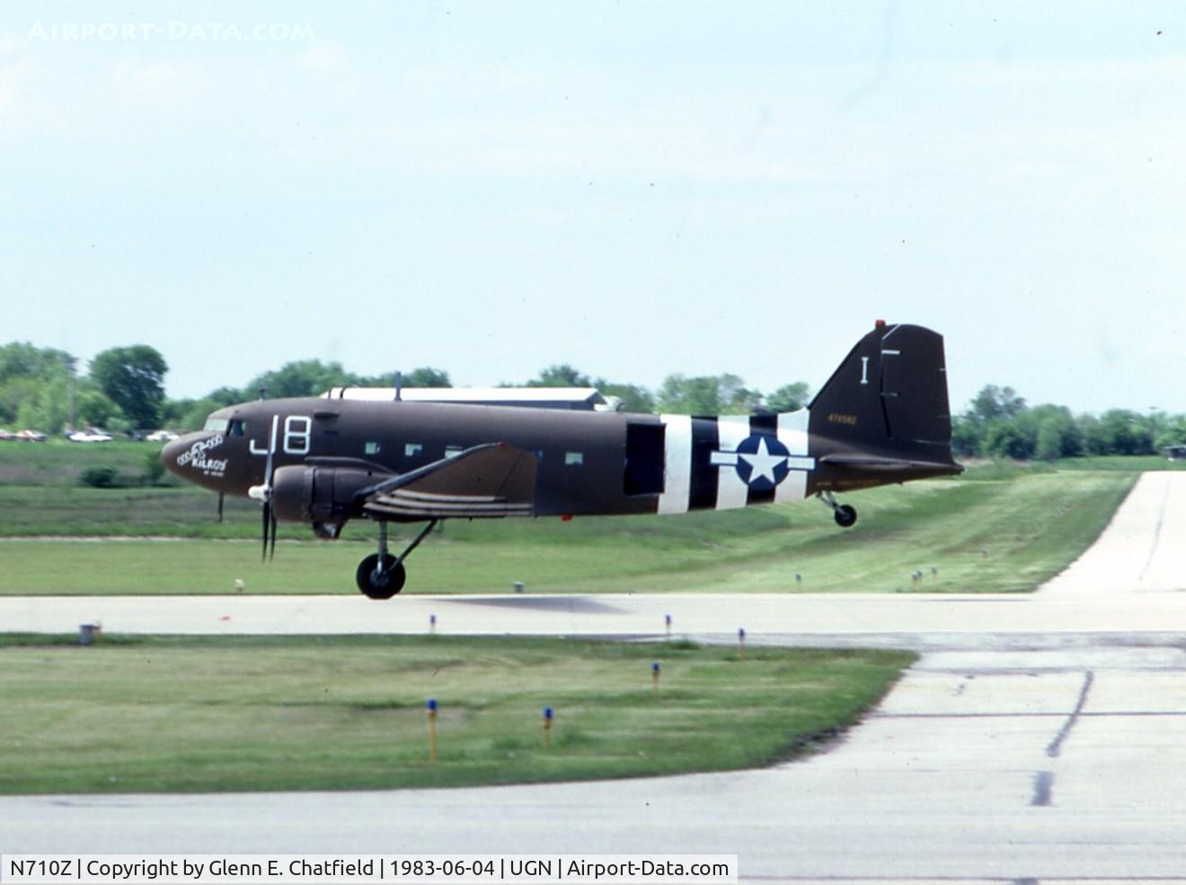 N710Z, 1944 Douglas DC3C C/N 32914, Landing after dropping skydivers
