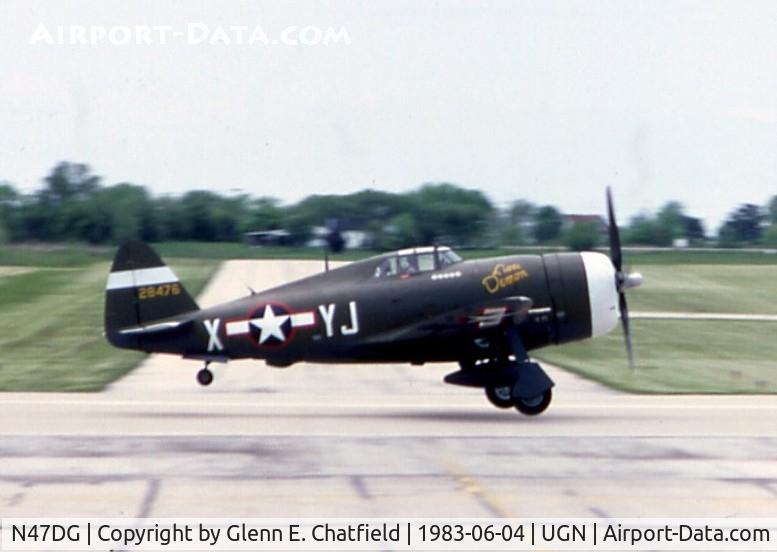 N47DG, 1942 Curtiss P-47G Thunderbolt C/N 21953, Now active as G-CDVX