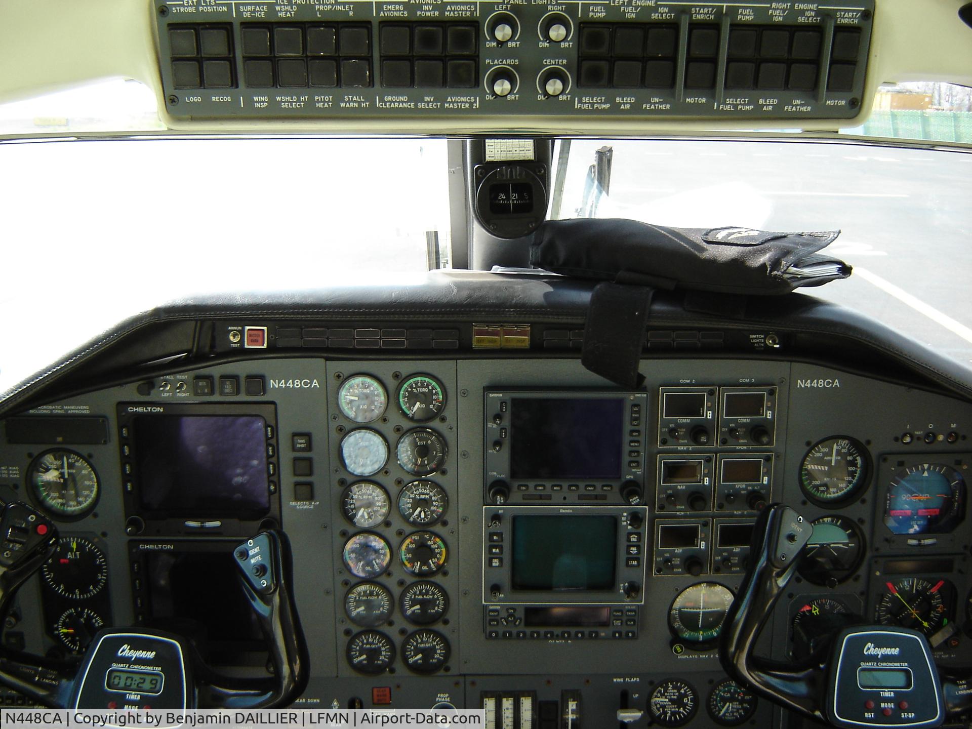 N448CA, 1986 Piper PA-42-1000 Cheyenne 400LS C/N 42-5527034, fight deck