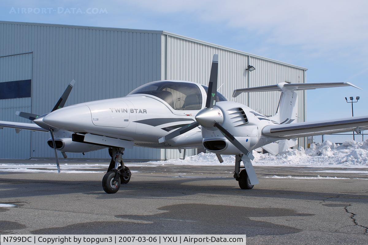 N799DC, 2006 Diamond DA-42 Twin Star C/N 42.AC016, Parked in front of Diamond Flight Centre