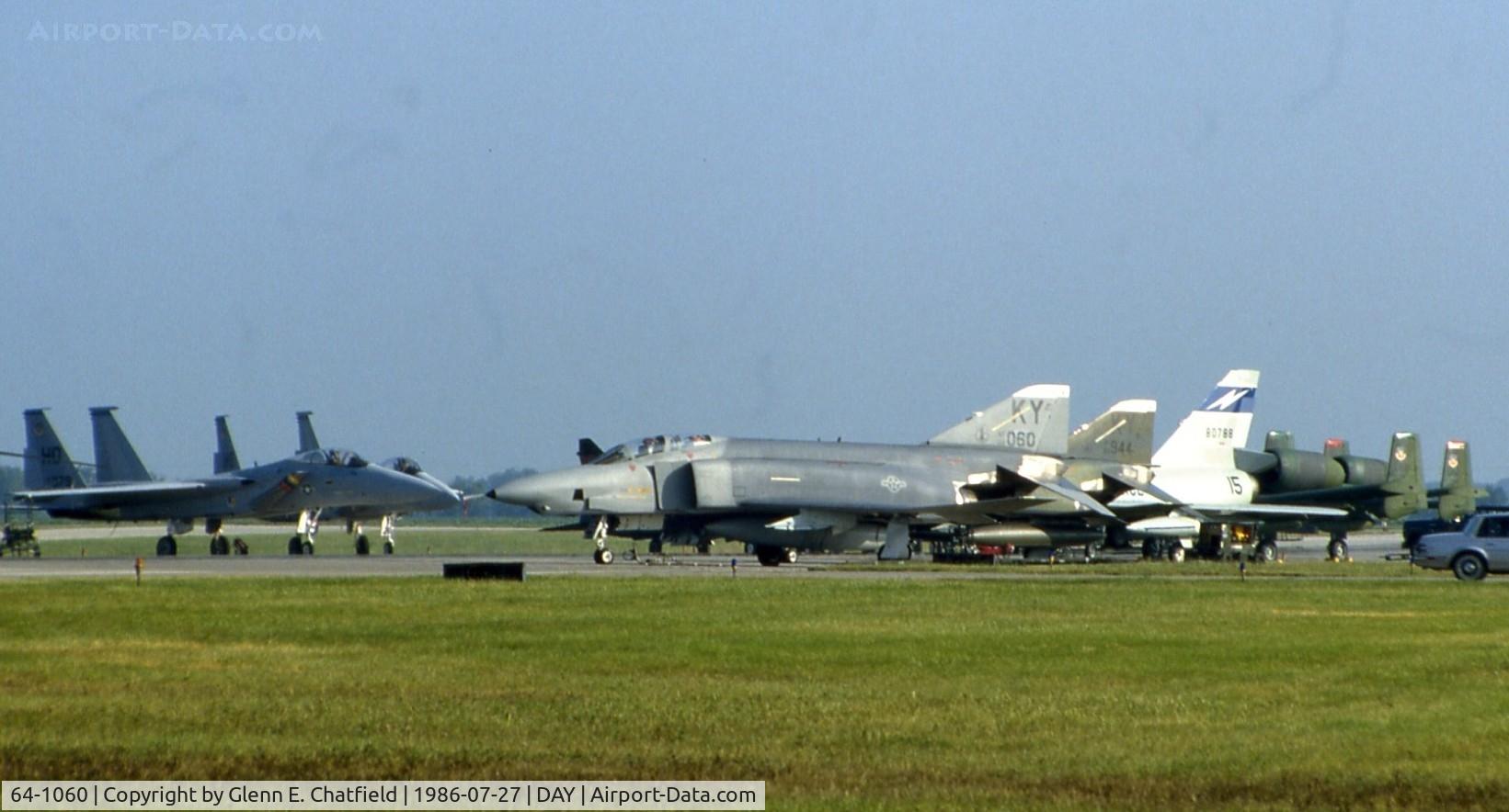 64-1060, 1964 McDonnell RF-4C-22-MC Phantom II C/N 1011, In front of the flight line at the Dayton International Air Show