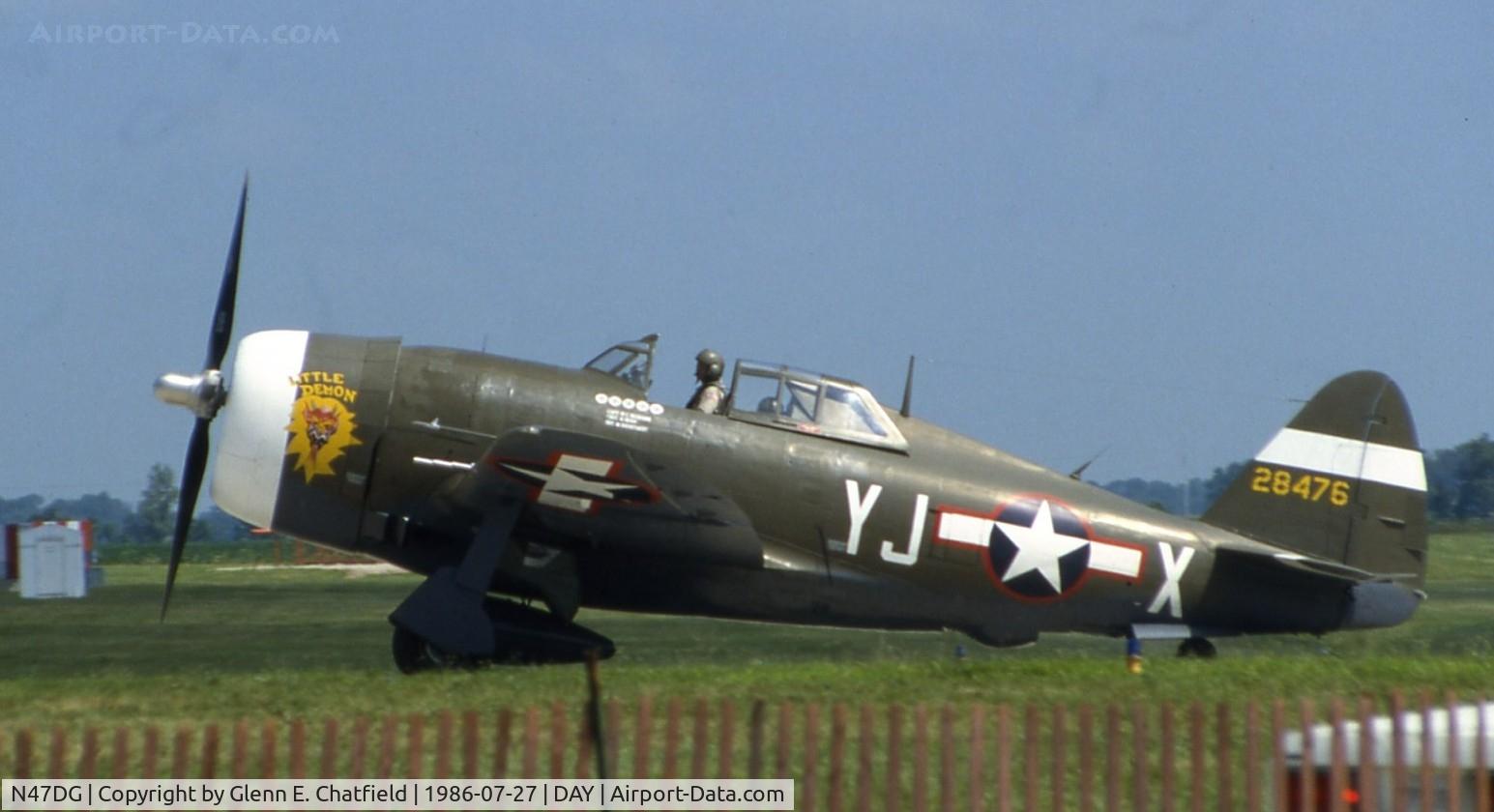 N47DG, 1942 Curtiss P-47G Thunderbolt C/N 21953, At the Dayton International Air Show, Now active as G-CDVX