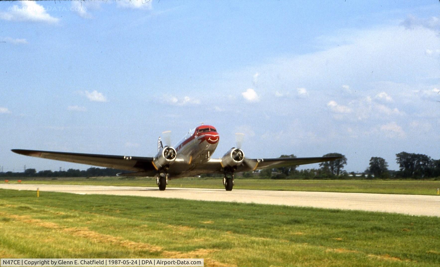 N47CE, 1944 Douglas DC3C-S1C3G (C-47A) C/N 13456,  taking off Runway 28