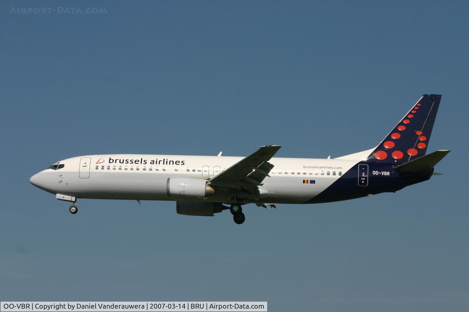 OO-VBR, 1989 Boeing 737-4Y0 C/N 24134, new colours of brussels airlines