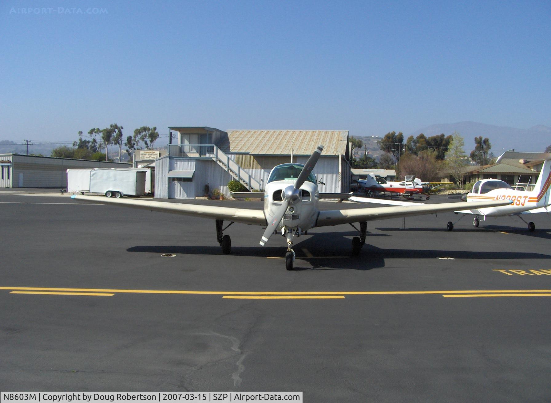 N8603M, 1963 Beech 35-B33 Debonair C/N CD-658, 1963 Beech 35 B33 DEBONAIR, Continental IO-470-K 225 Hp