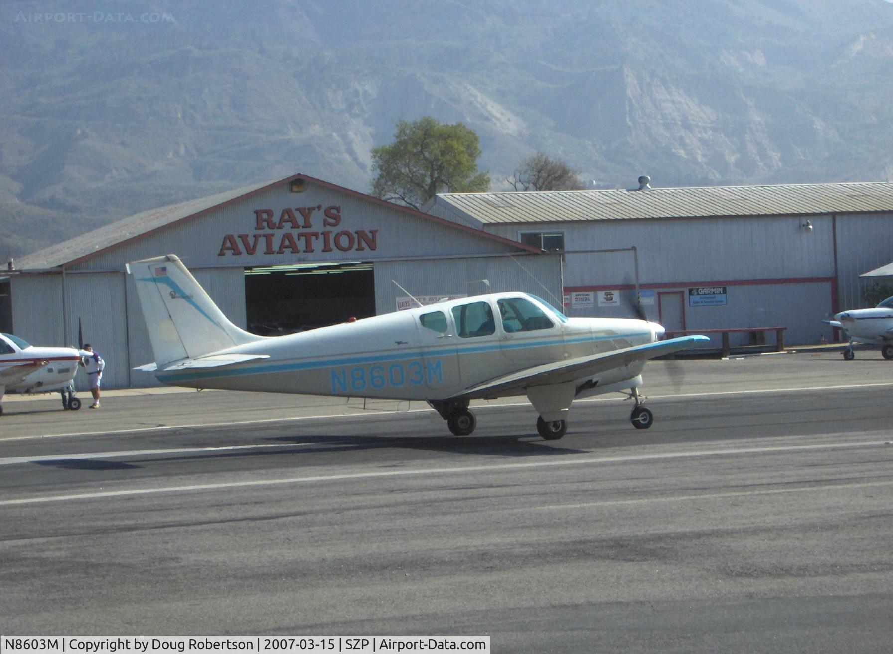 N8603M, 1963 Beech 35-B33 Debonair C/N CD-658, 1963 Beech 35 B33 DEBONAIR, Continental IO-470-K 225 Hp, takeoff roll Rwy 22