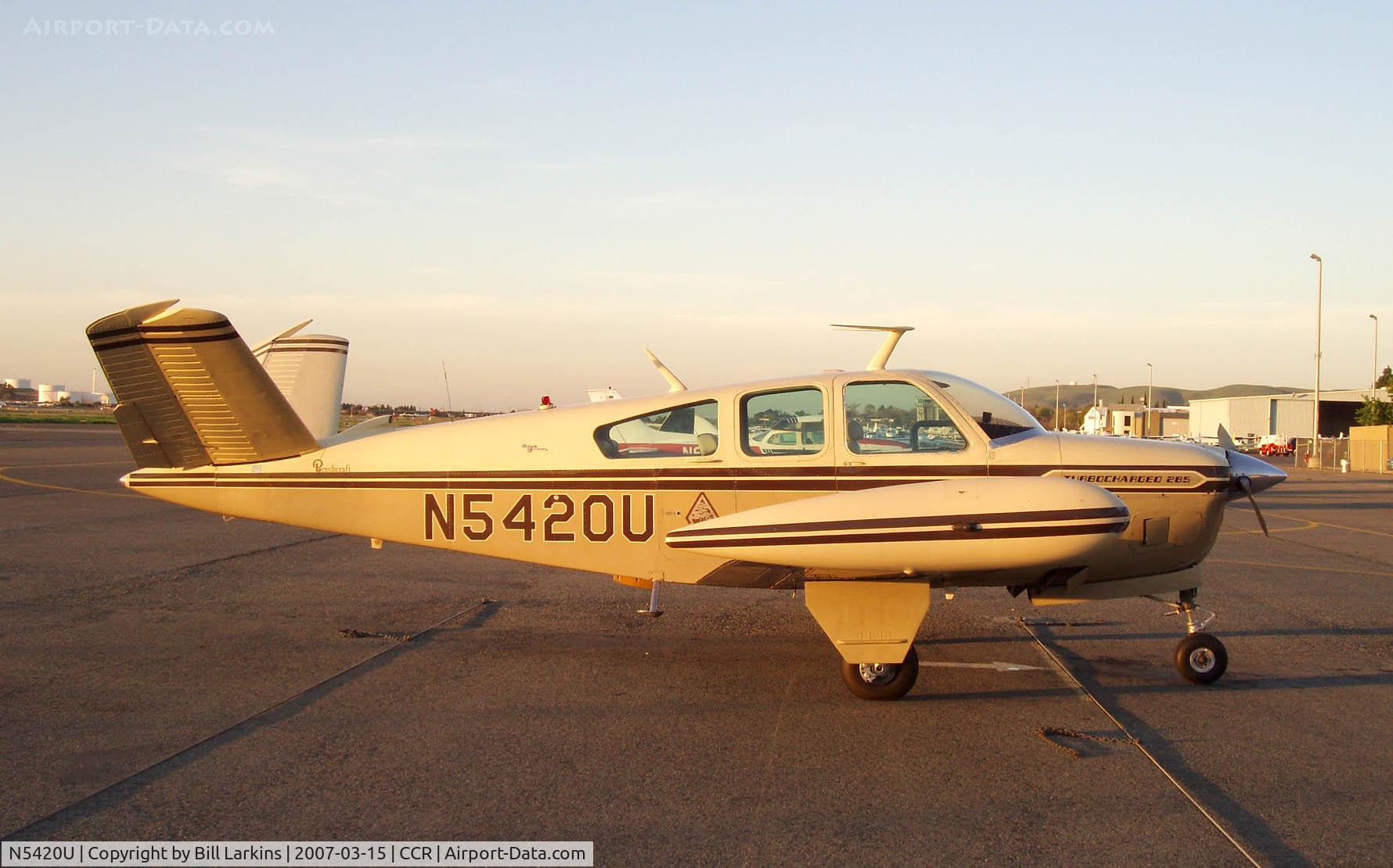 N5420U, 1967 Beech V35 Bonanza C/N D-8505, 7PM with the new Daylight Savings Time