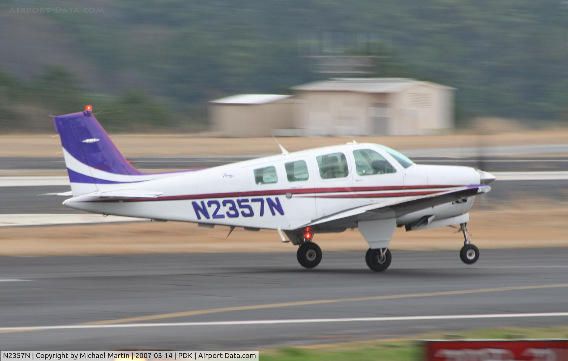 N2357N, 1998 Raytheon Aircraft Company A36 Bonanza C/N E-3157, Departing PDK enroute to parts unknown!