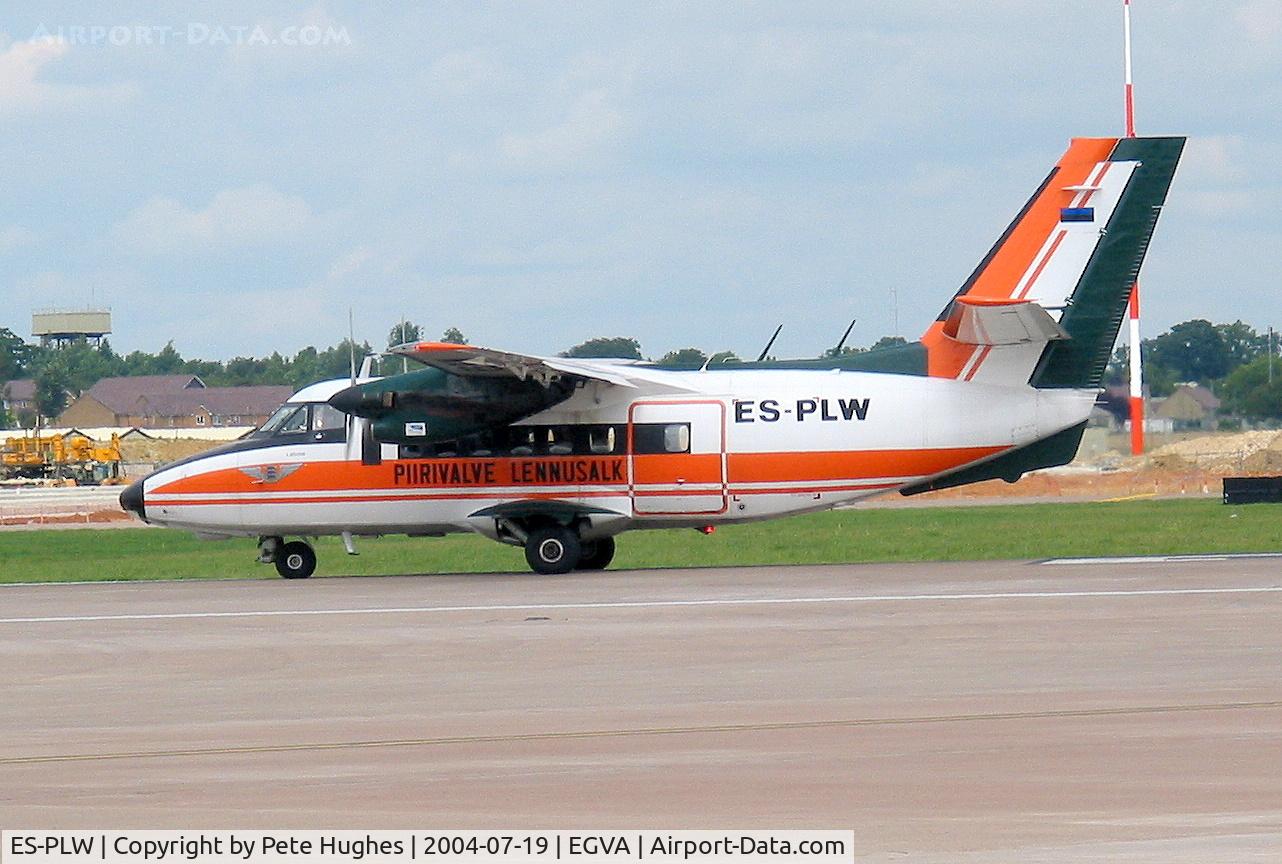 ES-PLW, 1981 Let L-410UVP Turbolet C/N 810726, LET 410 departing from RAF Fairford, UK
