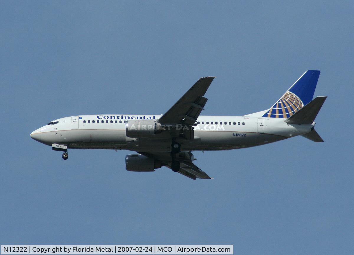 N12322, 1986 Boeing 737-3TO C/N 23373, Continental 737-300