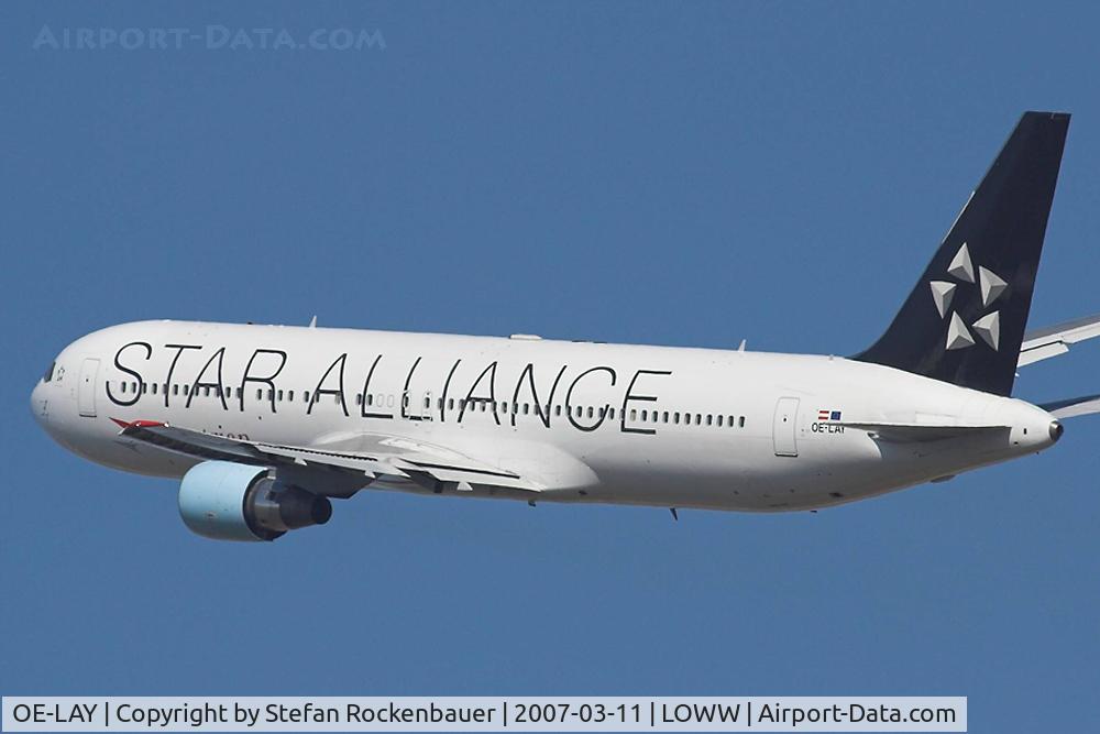 OE-LAY, 1998 Boeing 767-3Z9/ER C/N 29867, Home carrier Austrian departing VIE.