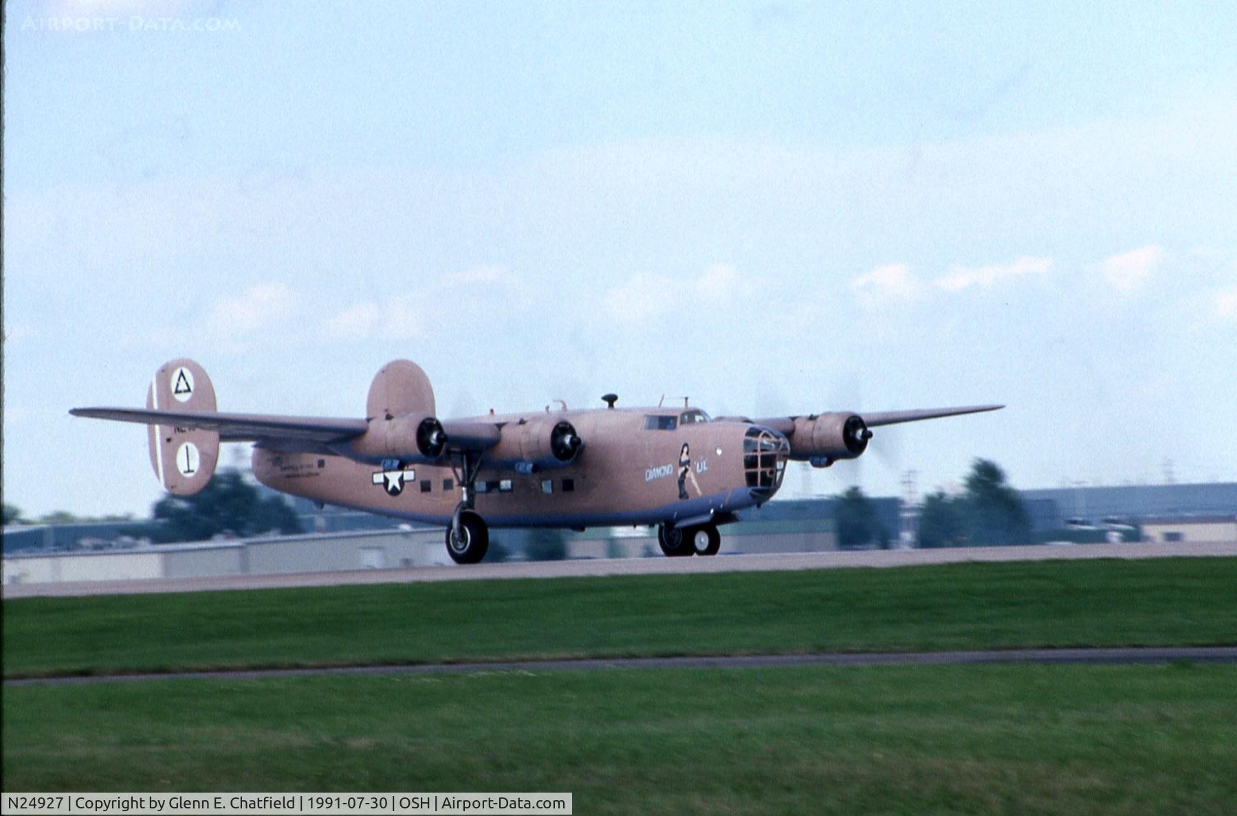 N24927, 1940 Consolidated Vultee RLB30 (B-24) C/N 18, Takeoff at EAA fly in