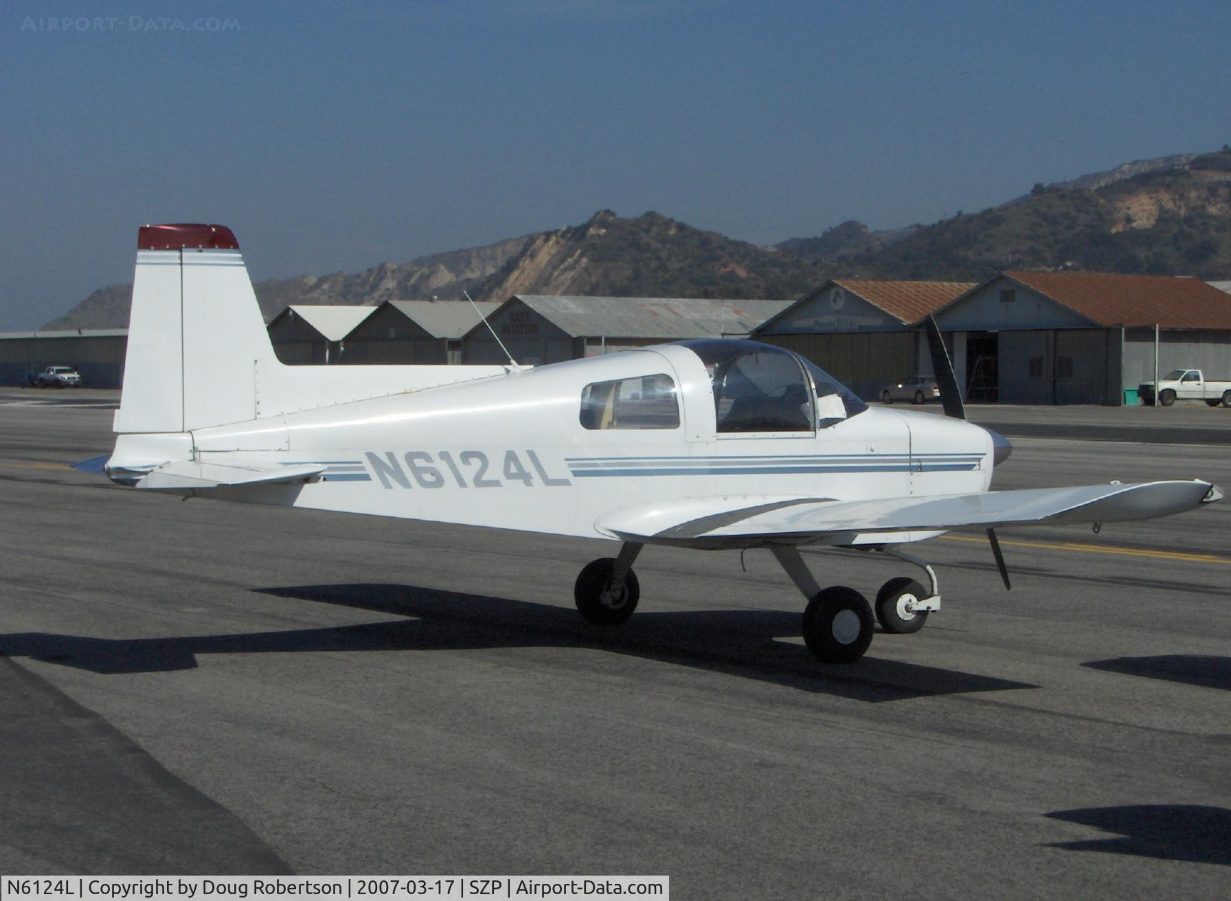 N6124L, 1970 American AA-1 Yankee C/N AA1-0324, 1970 American Aviation AA-1 YANKEE CLIPPER, Lycoming O-235 108 Hp