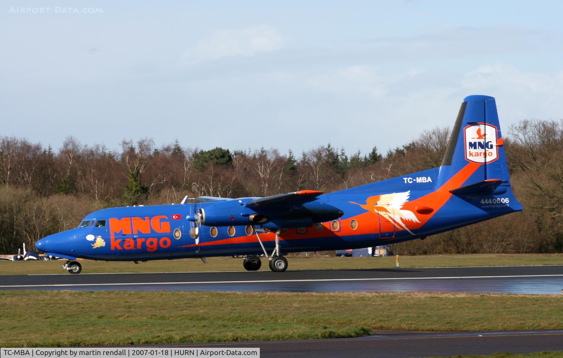 TC-MBA, 1983 Fokker F-27-500 Friendship C/N 10654, F27