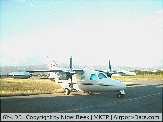 6Y-JDB, 1976 Mitsubishi MU-2B-26A C/N 353SA, Parked at MKTP Office waiting to return to Base at MKBS