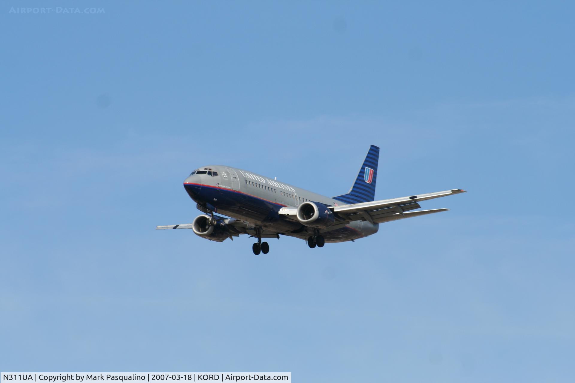 N311UA, 1987 Boeing 737-322 C/N 23672, Boeing 737-300