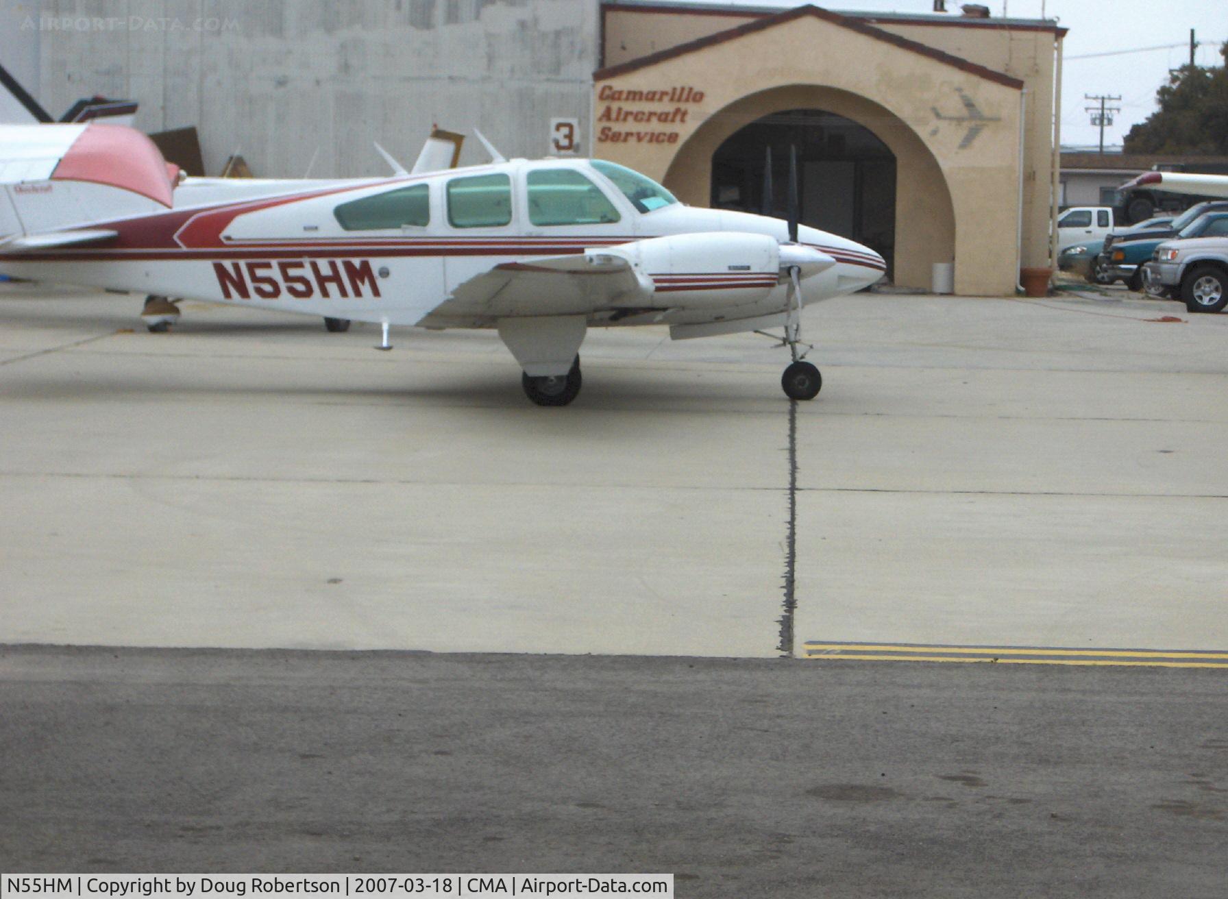 N55HM, 1974 Beech 95-B55 (T42A) Baron C/N TC-1723, 1974 Beech 95-B55 (T-42A) BARON, two Continental IO-470-L 260 Hp each, difficult photo access