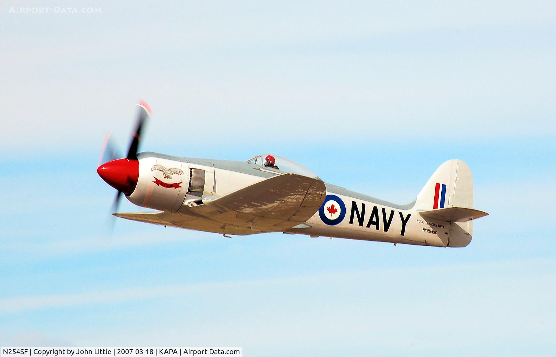 N254SF, 1956 Hawker FB60 Fury Replica C/N 37514, Joe up in the Sea Fury for a Sunday run