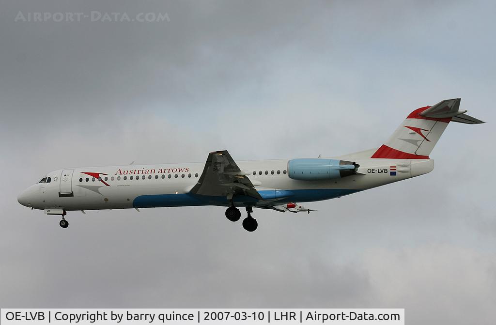 OE-LVB, 1994 Fokker 100 (F-28-0100) C/N 11502, AUSTRIAN ARROW