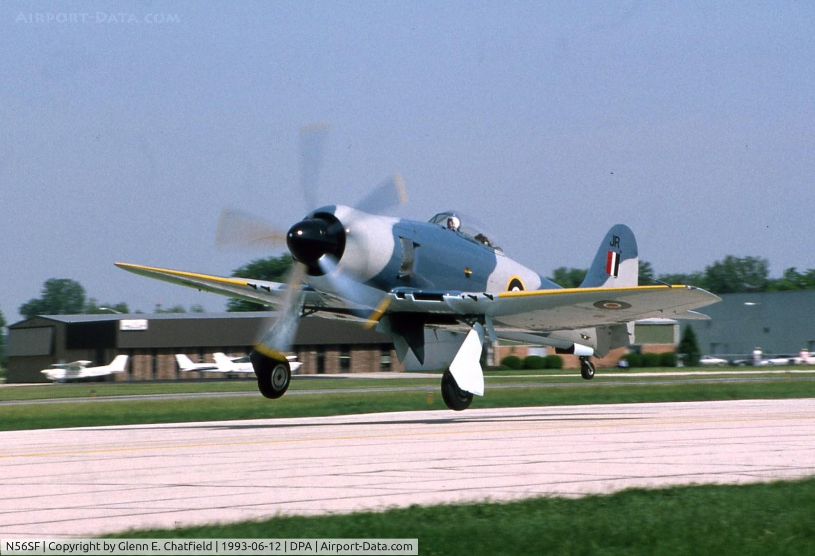 N56SF, 1949 Hawker Sea Fury FB.11 C/N 37733, Taking off Runway 33