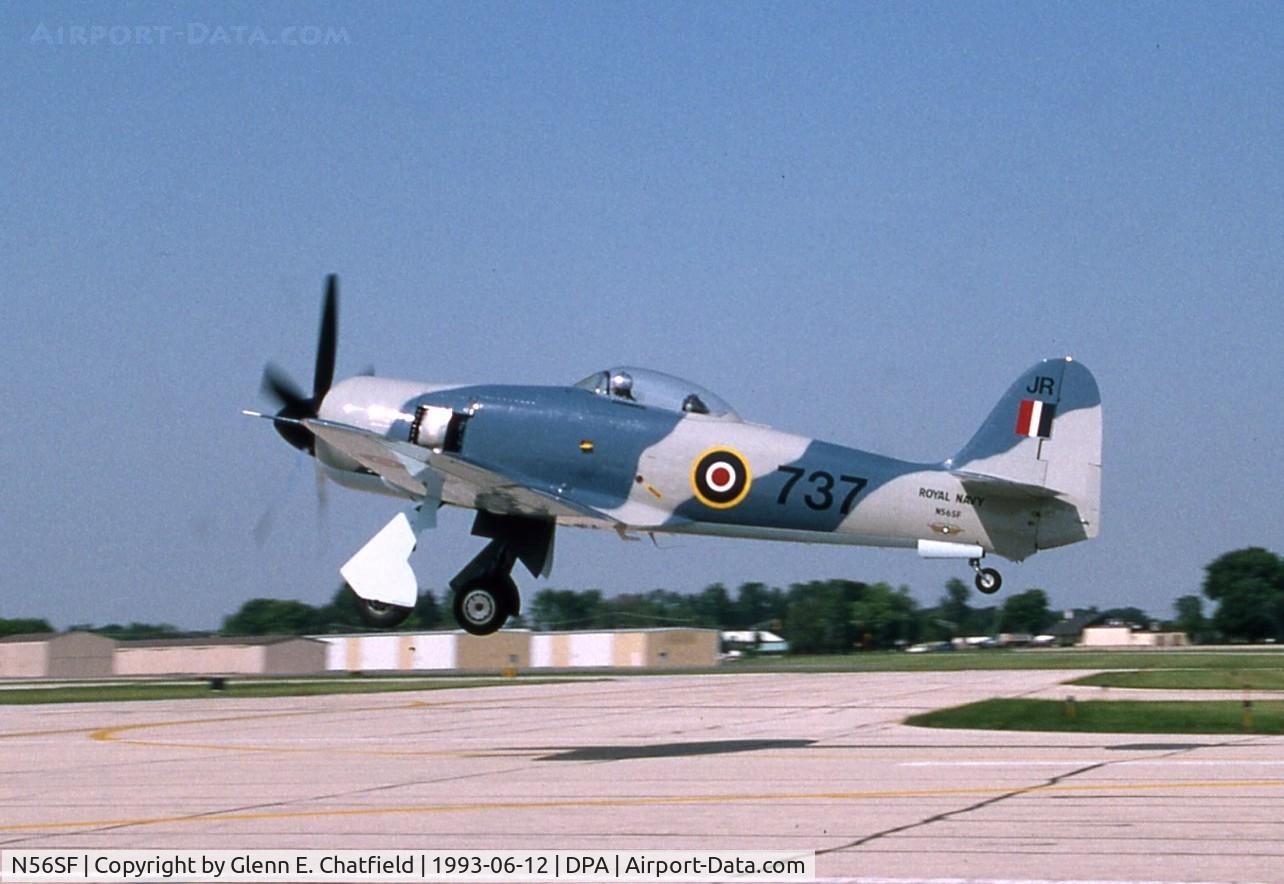 N56SF, 1949 Hawker Sea Fury FB.11 C/N 37733, Taking off Runway 33