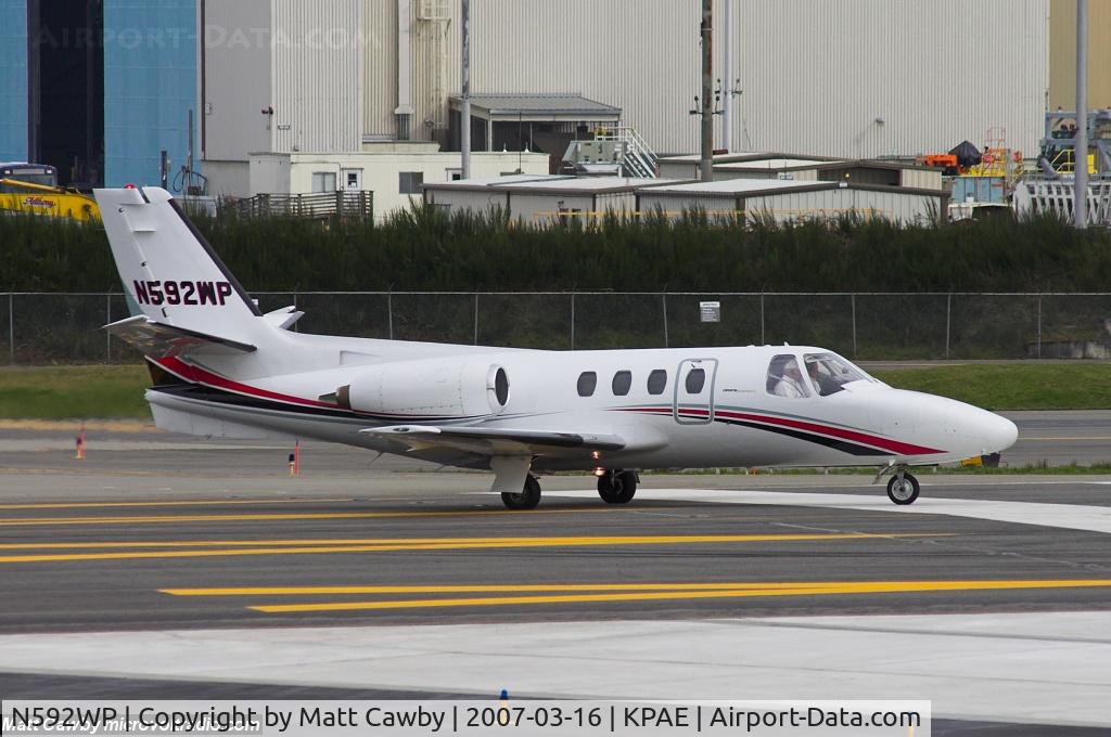 N592WP, 1975 Cessna 500 Citation I C/N 500-0253, Departing Paine Field for KONP