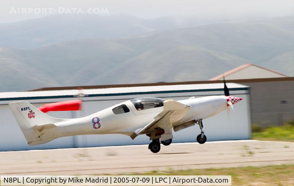N8PL, 2001 Lancair 235 C/N 005, Touching down Cub Fly-In Lompoc Calif