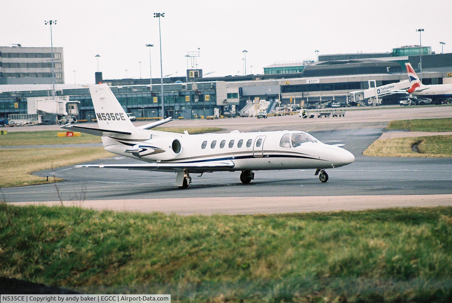 N535CE, 2003 Cessna 560 Citation Encore C/N 560-0635, aircraft just taxing off the [NEA] ramp AVP EGCC UK