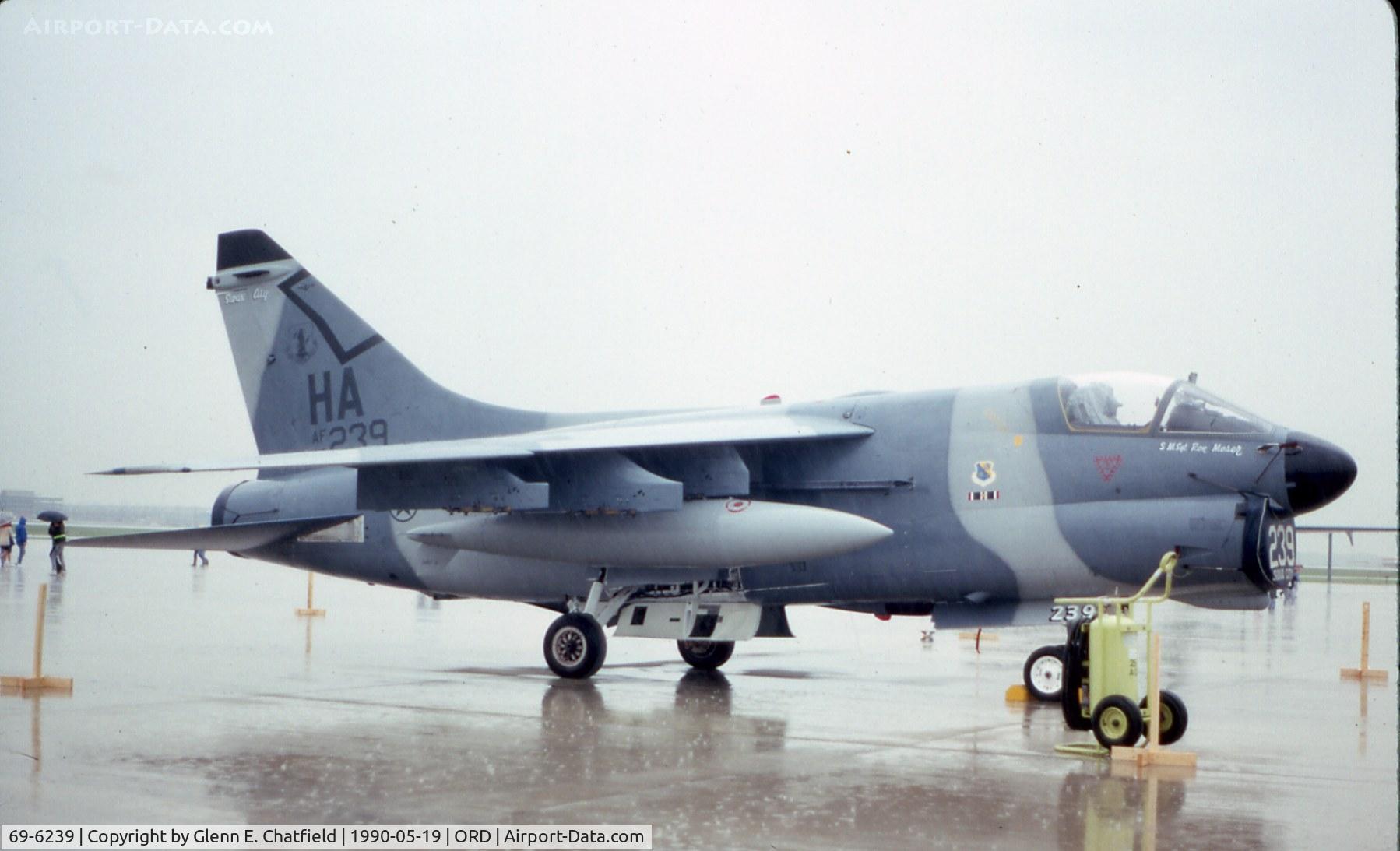 69-6239, 1969 LTV A-7D  Corsair II C/N D-069, Heavy rain during the open house